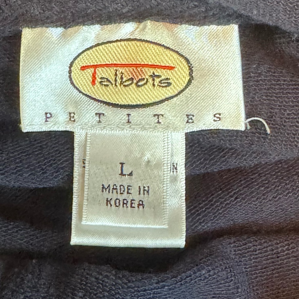 Talbots Petite Navy Snap Button Hoodie Tunic Top Pockets Size Large - Picture 10 of 12